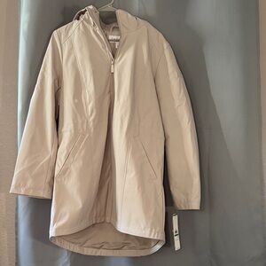 Calvin Klein Women's Cream Hooded Trench Coat